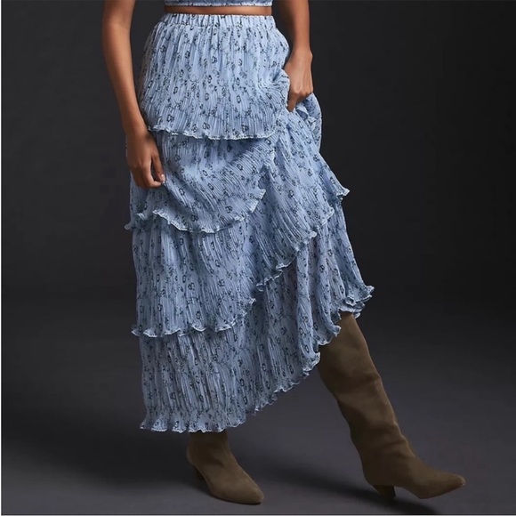 Anthropologie Dresses & Skirts - Anthropologie Let Me Be Tiered Floral Maxi Skirt size XL